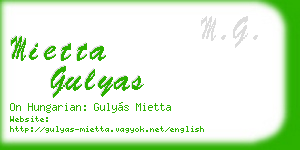 mietta gulyas business card